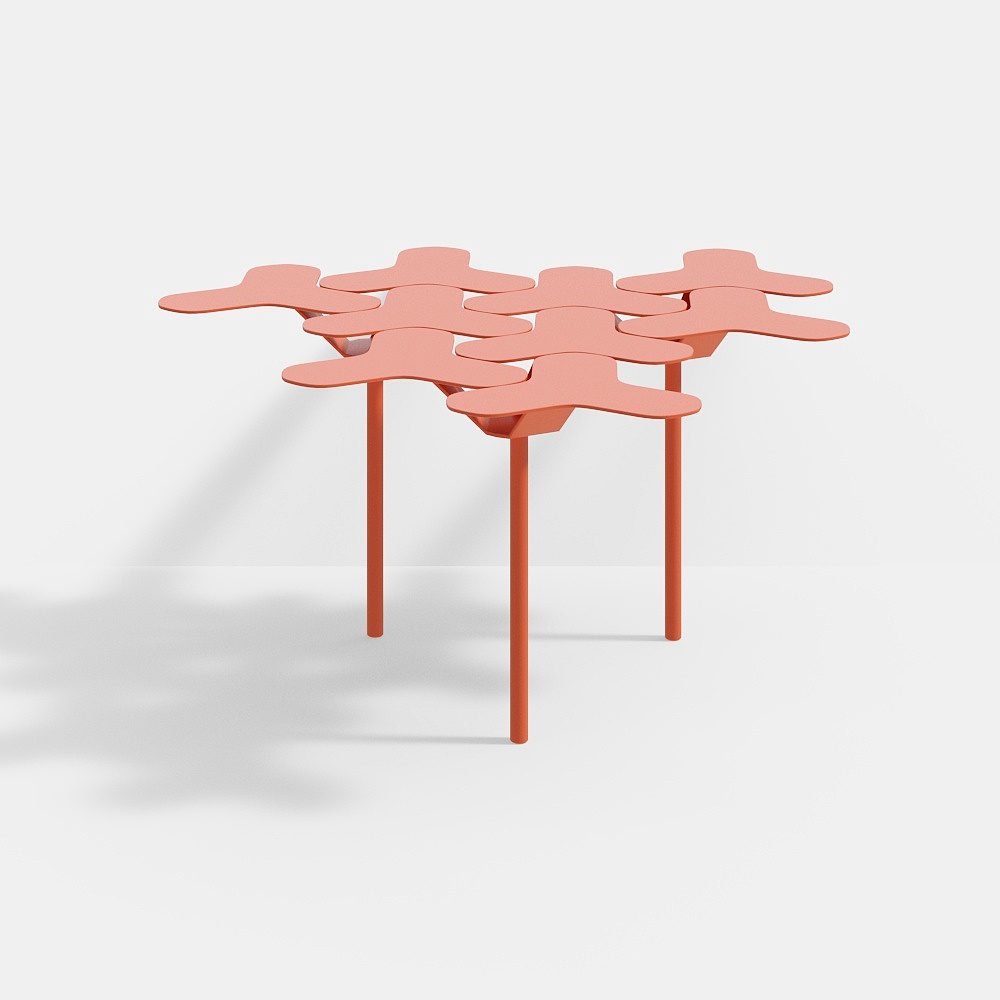 Flowing Table 3D Model – Coral Low-Poly Design