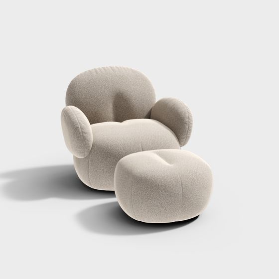 Cloud Sofa 3D model in Low Poly Style