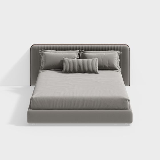 Elegant Low-Poly Bed 3D model Design