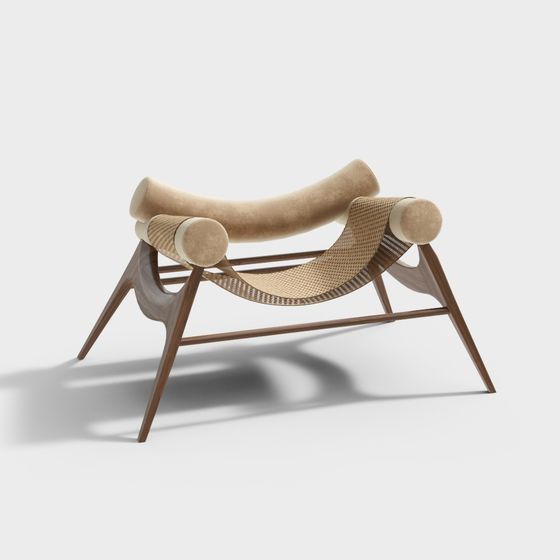 Elegant Curved Chair 3D model