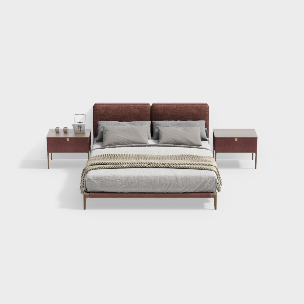 BAXTER new Chinese style double bed combination