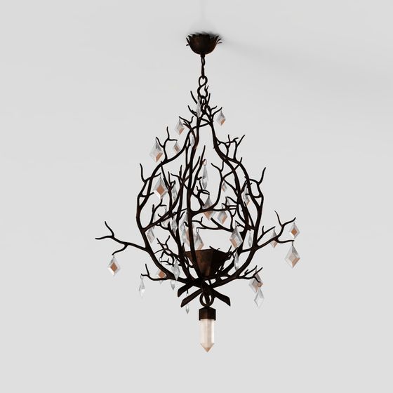 Unique Branch Chandelier 3D model