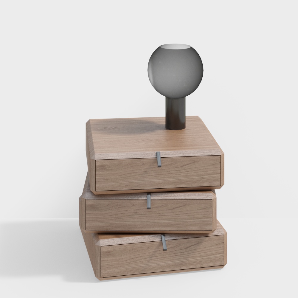 Stylish Nightstand Lamp 3D model for Modern Interiors