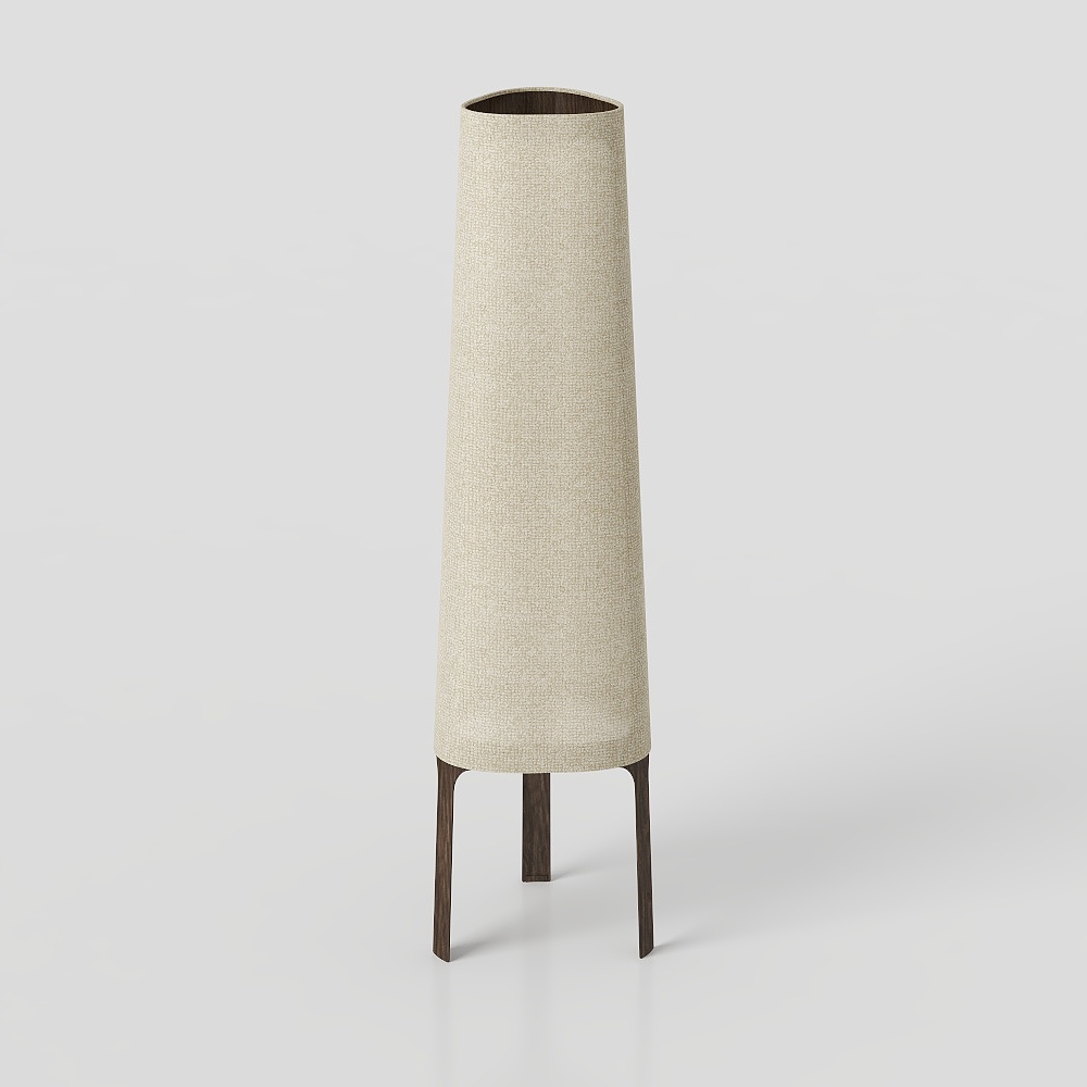 Urban Elegance Floor Lamp 3D Model – Wood and Fabric