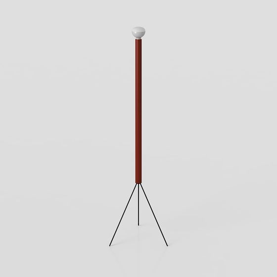 Red Tripod Lamp 3D model
