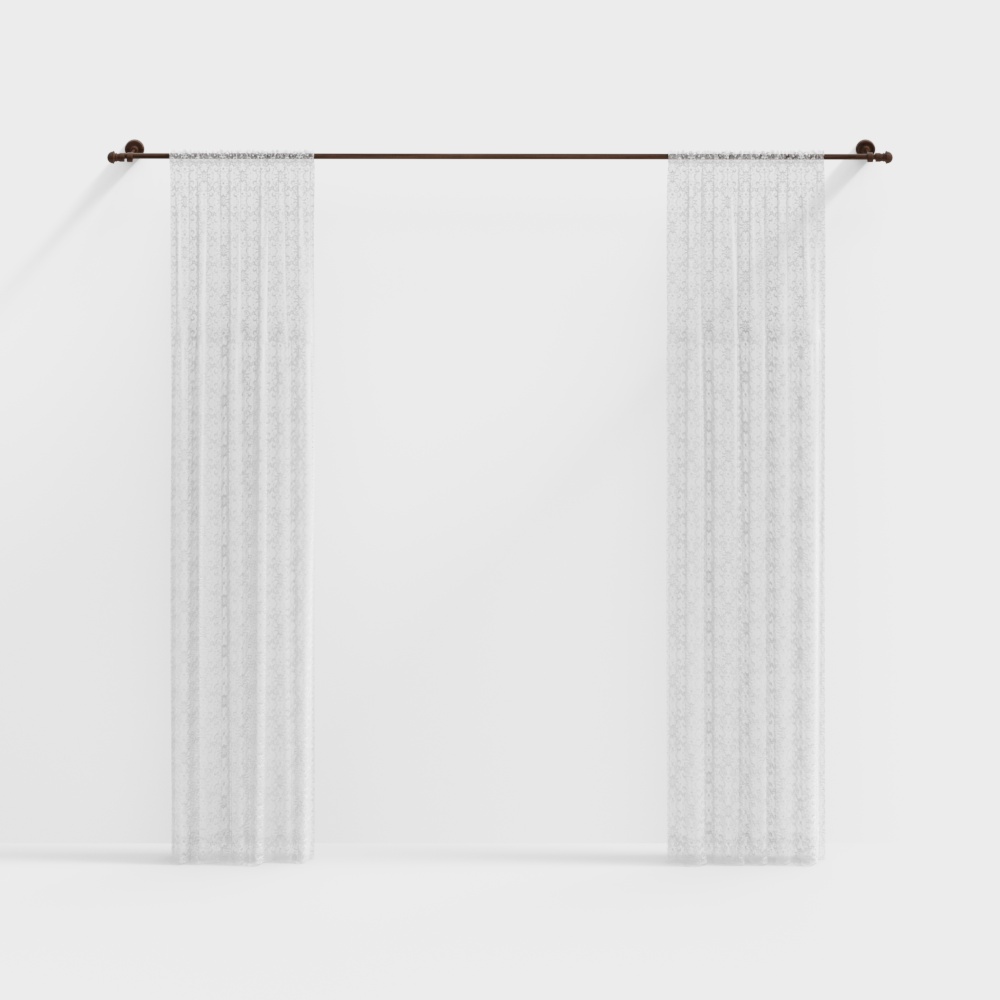 Elegant Low-Poly Light Curtain 3D model