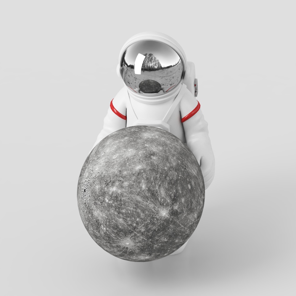 Astronaut and Moon 3D model - Space Exploration