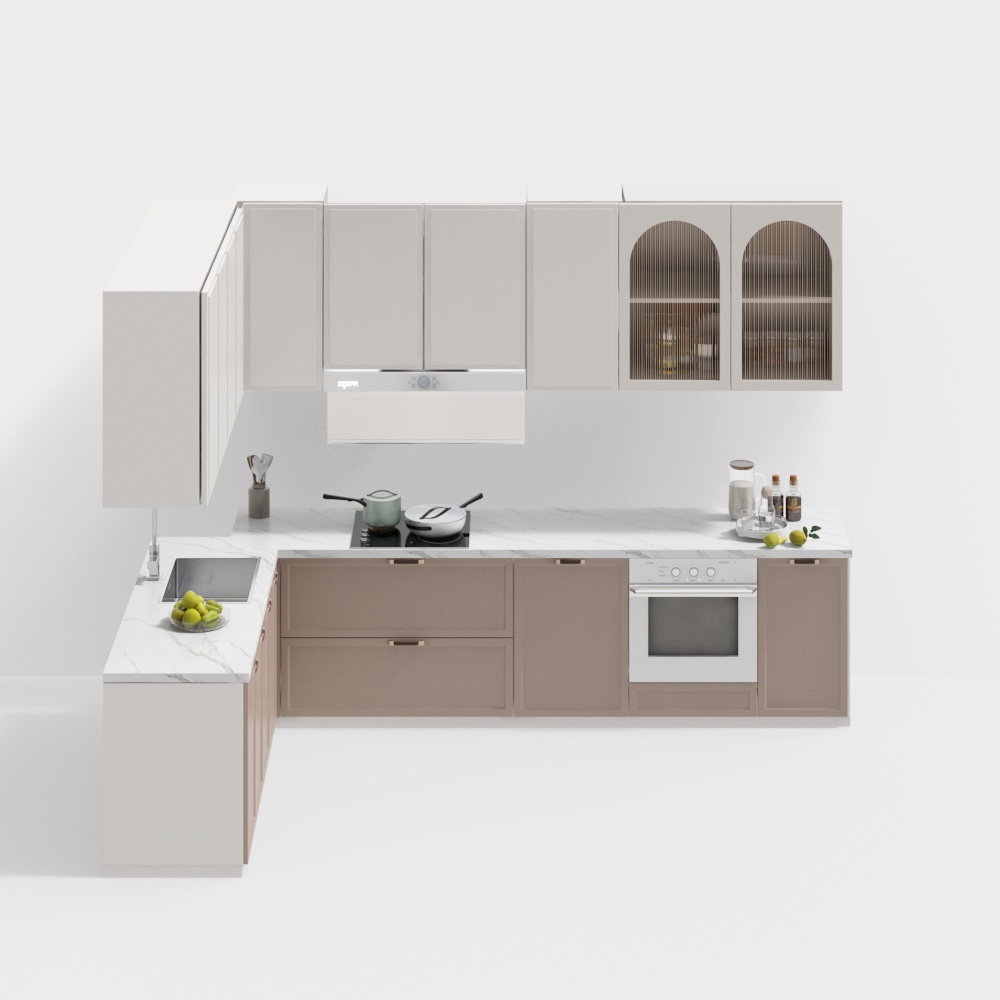 Contemporary Low-Poly Kitchen Design 3D Model – Modern Aesthetics