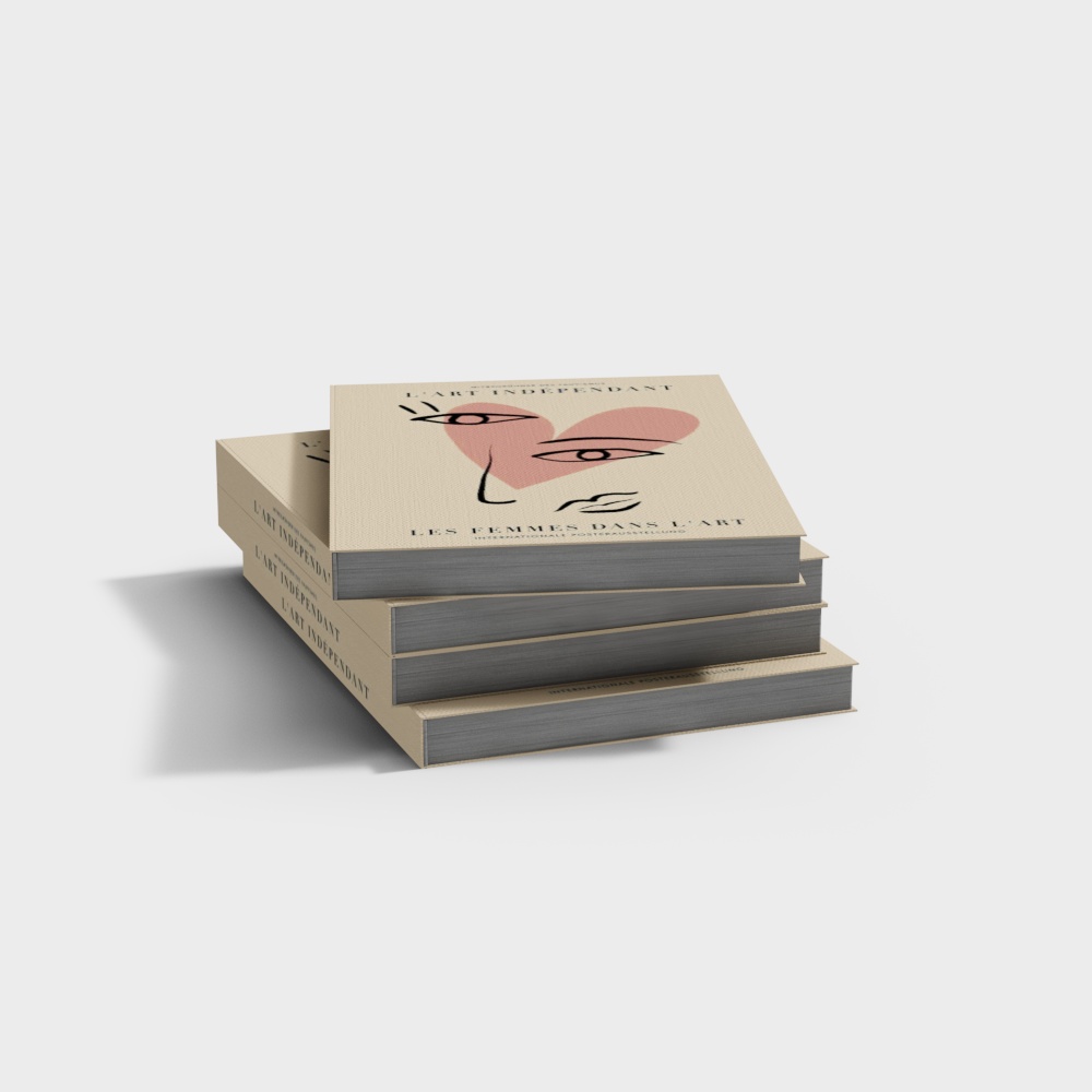 Independent Art Book Stack 3D model