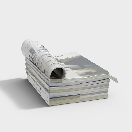 Stacked Magazine 3D model with Realistic Detail