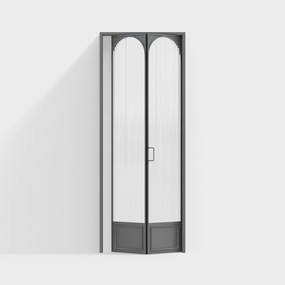 Contemporary Gray Glass Folding Door 3D Model
