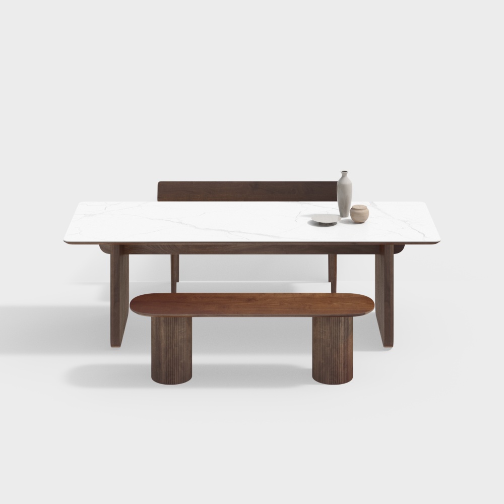 侘寂スタイルのダイニングテーブル＆チェアセット