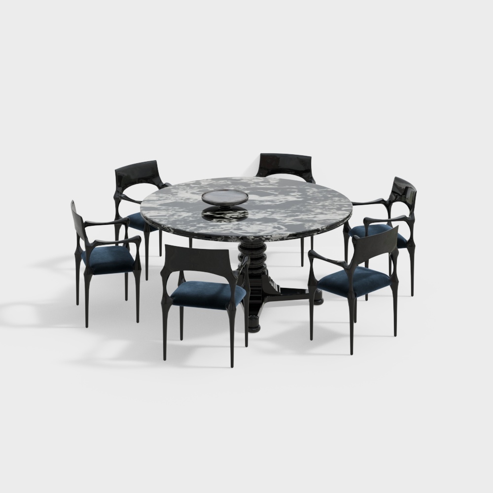 French style dining table and chair combination