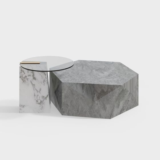 Table basse en verre et métal style moderne Bosheng - Malmö-BSAB3082A