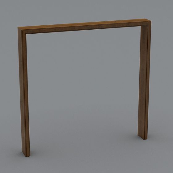 Stylish Low-Poly Wooden Door Frame 3D model