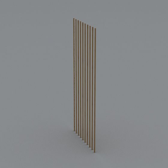 Stylish Wooden Fence Low-Poly 3D model