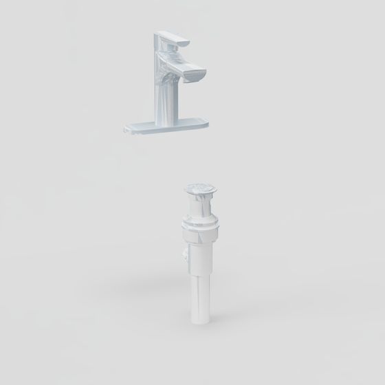 Elegant Low-Polygon Bathroom Faucet 3D model