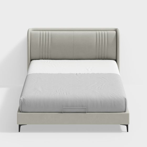 Stylish Low-Poly Bed Frame 3D model for Modern Spaces