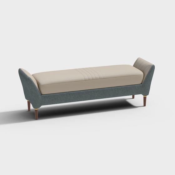 Mid-Century Modern Bench 3D model