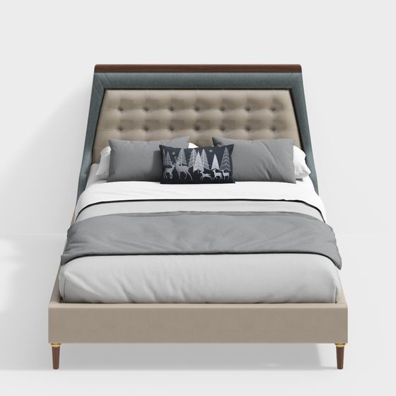 Elegant 3D Model Bed for Modern Home Design