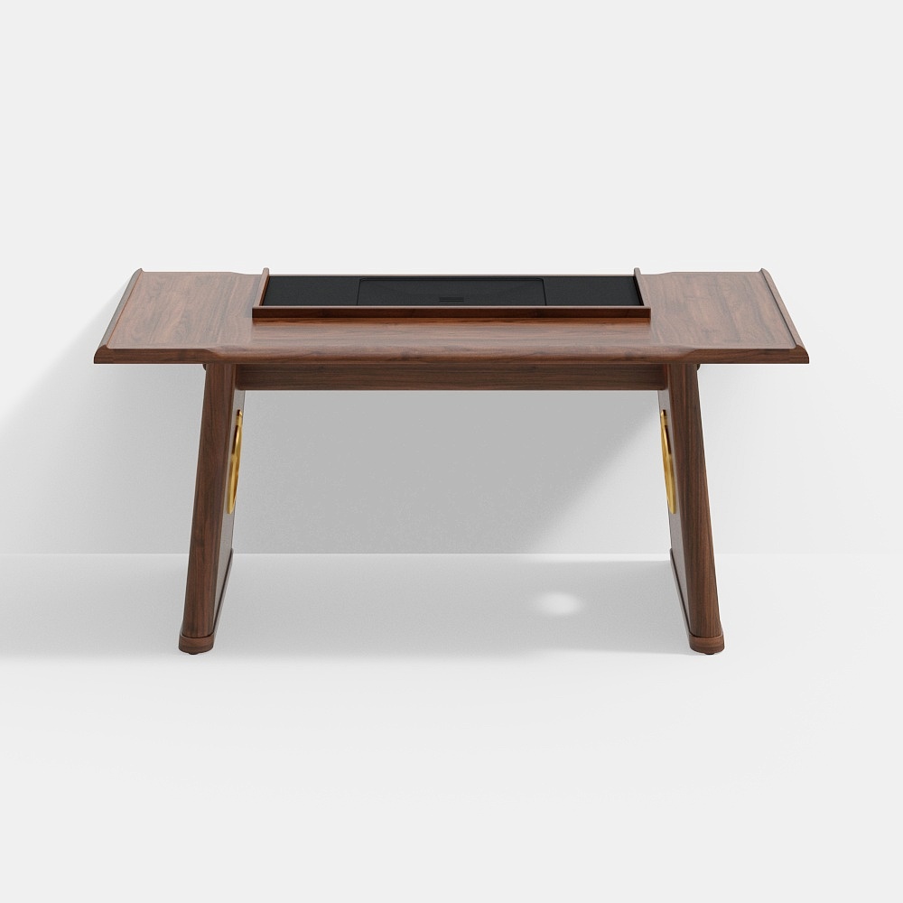 The Walnut Desk 3D Model – Minimalist Walnut Wood