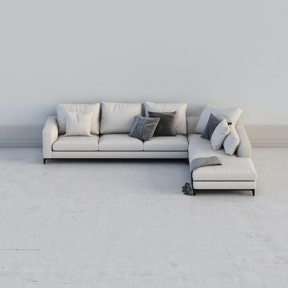 Contemporary Low-Polygon Sofa 3D model for Minimalist Spaces