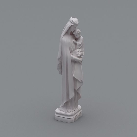 Virgin Mary and Baby 3D model for Creative Projects