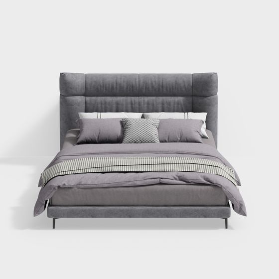 Urban Comfort 3D model Bed for Modern Interiors