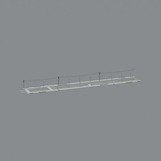 Modern Elevated Railway 3D model