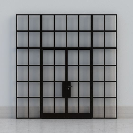 Industrial Glass Door 3D model