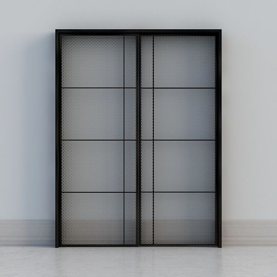 Industrial Style Sliding Door 3D model