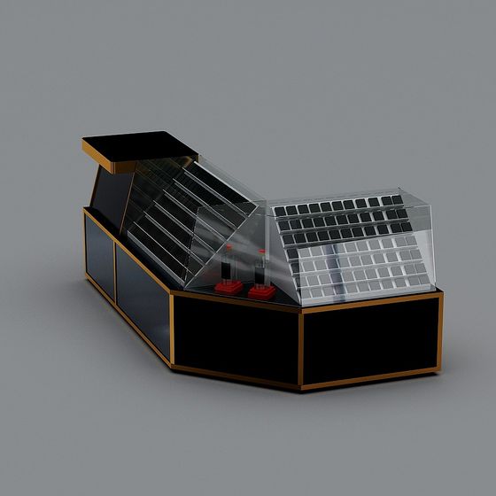 Futuristic Low-Poly Display Cabinet 3D model