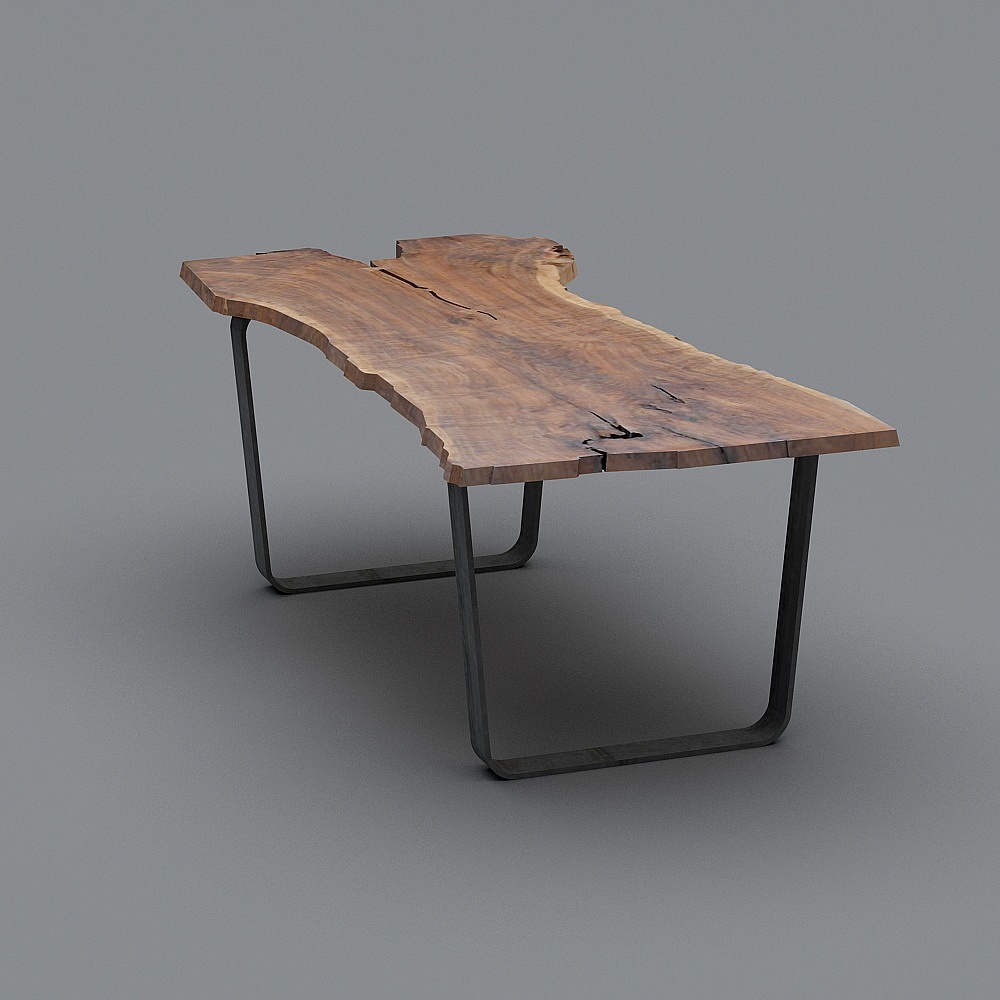 Bàn mặt slab có cạnh gỗ+zipper