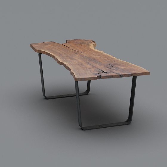 Bàn mặt slab có cạnh gỗ+zipper