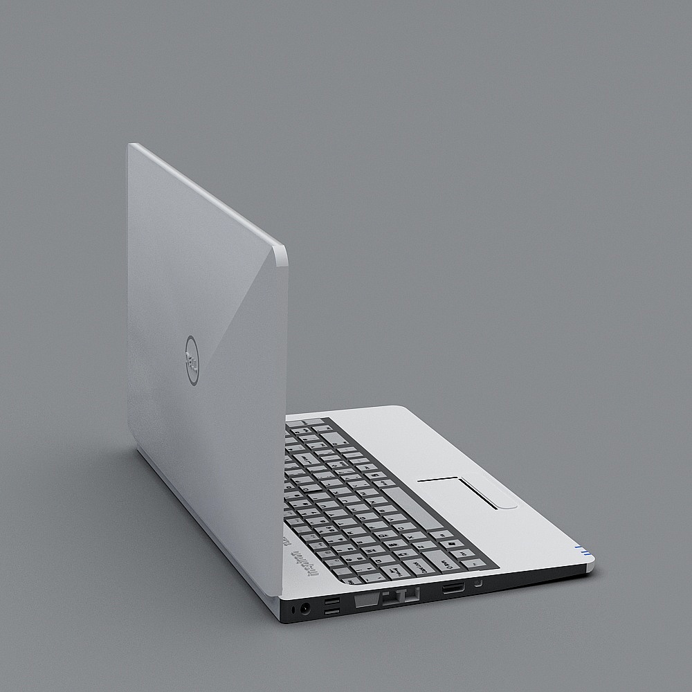 High Detail Low Poly Laptop 3D model