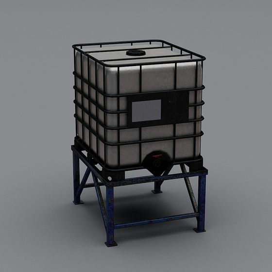 Low-Poly IBC Tank 3D Model for Industrial Design