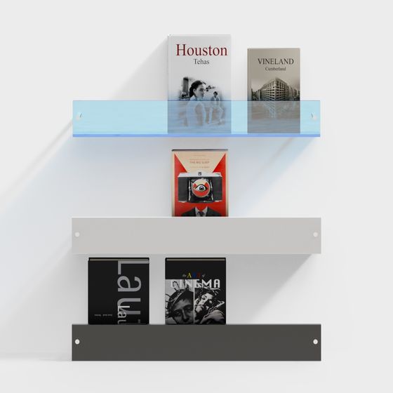 Stylish Low-Poly Bookshelf 3D model