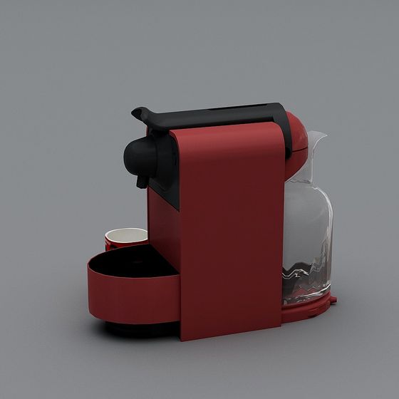 Stylish Low-Polygon Coffee Machine 3D model