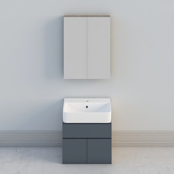 Modern Minimalist Bathroom Cabinet 3D model