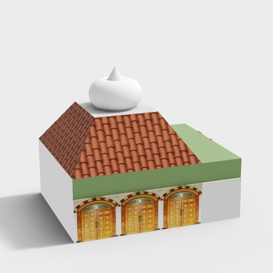 Exotic Low-Poly Cottage 3D model