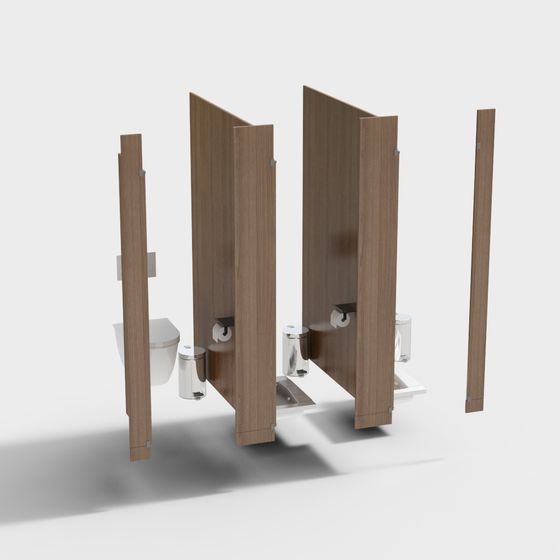 Stylish Urban Toilet Stall 3D model