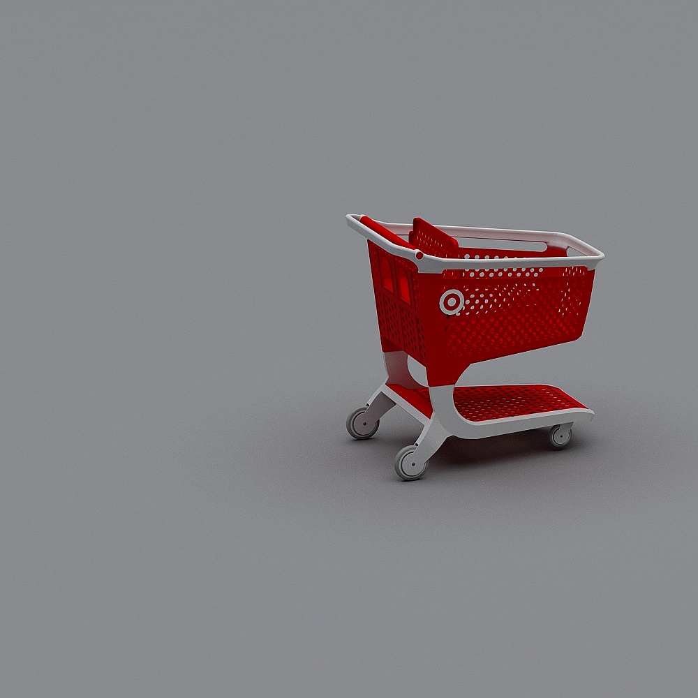 Stylish Low-Poly Shopping Cart 3D model