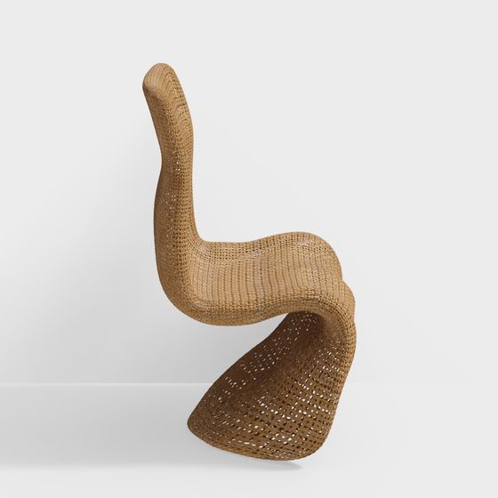 Streamline Rattan Chair 3D model