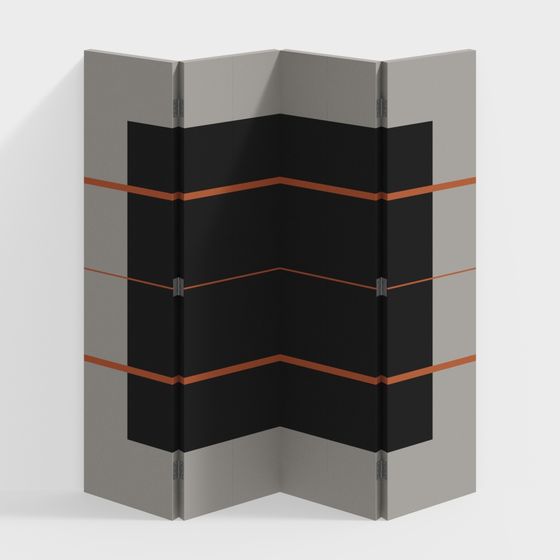 Origami Screen 3D model - Elegant Room Divider Design