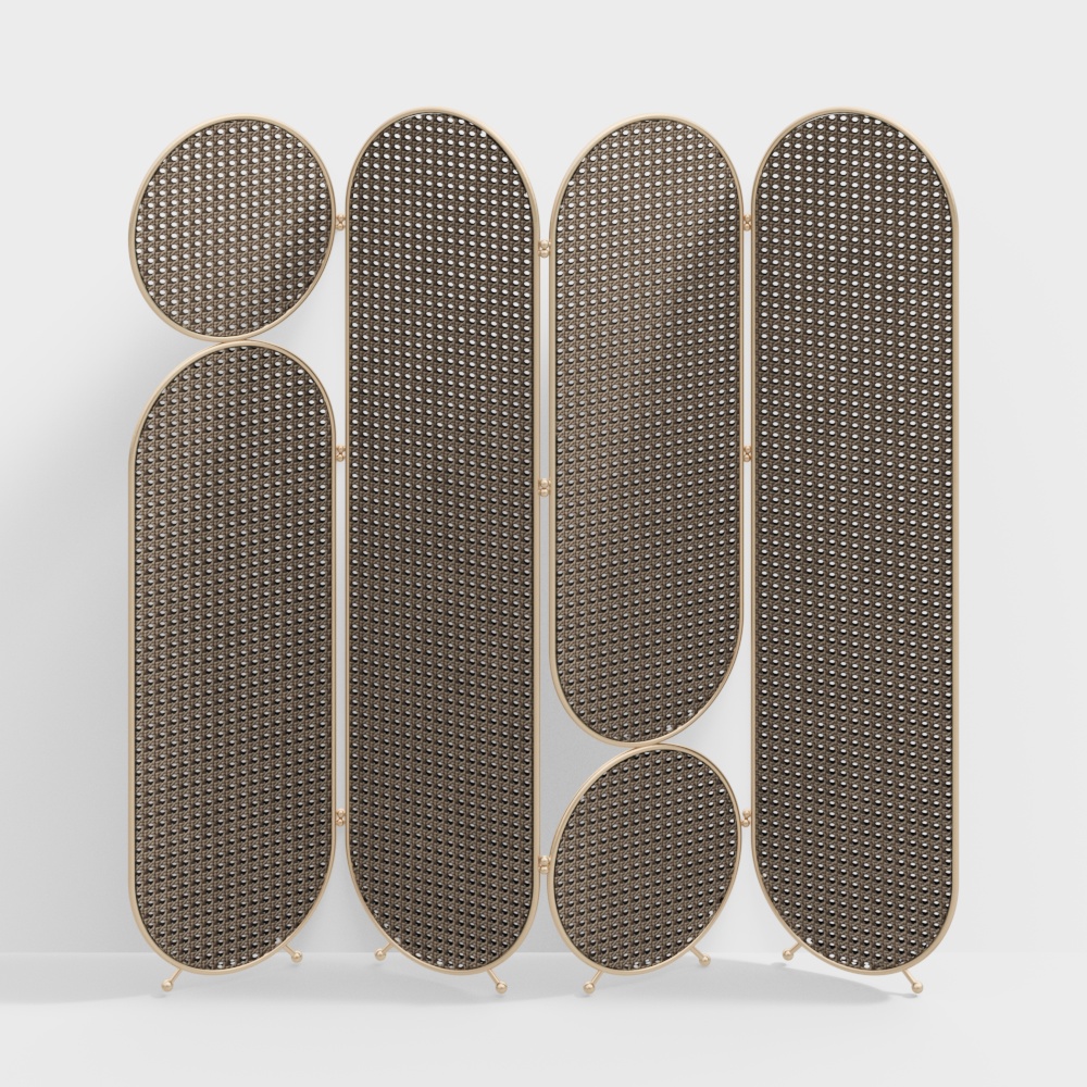 Écran en rotin de style Wabi-Sabi