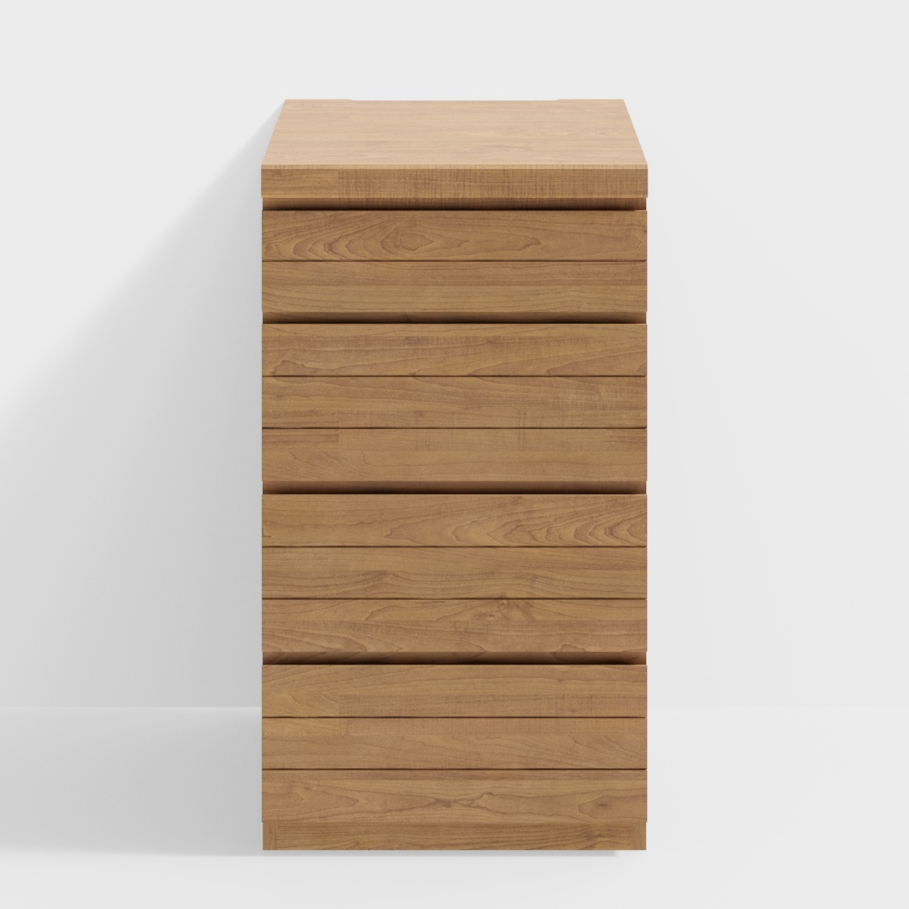 Stylish Wooden Drawer Cabinet 3D model