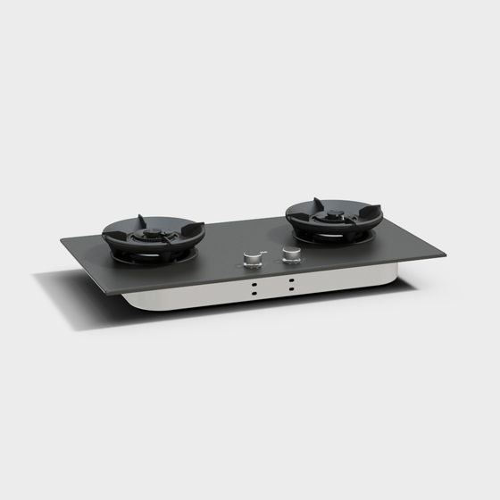 Elegant Low-Poly Gas Stove 3D model for Modern Kitchens