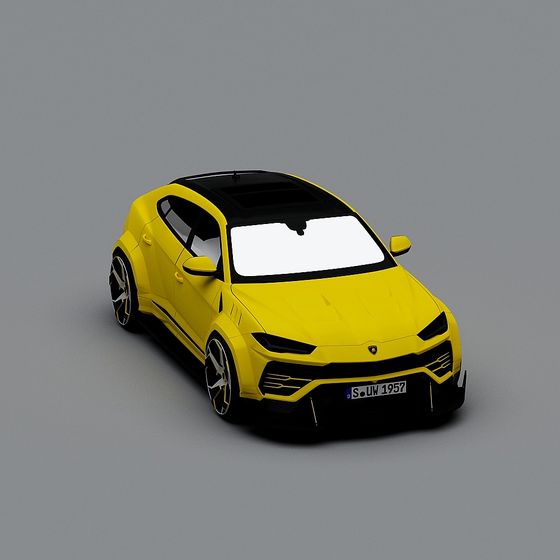 Futuristic Yellow Sports Car 3D model