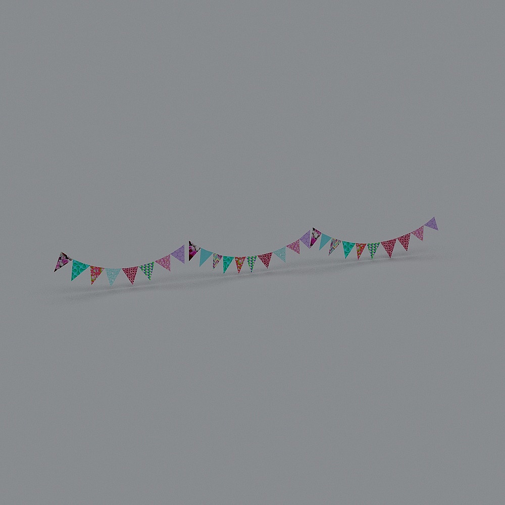 Party Pennant Banner 3D model