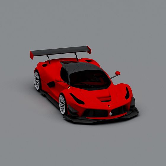 Vibrant Red Racing Car 3D model